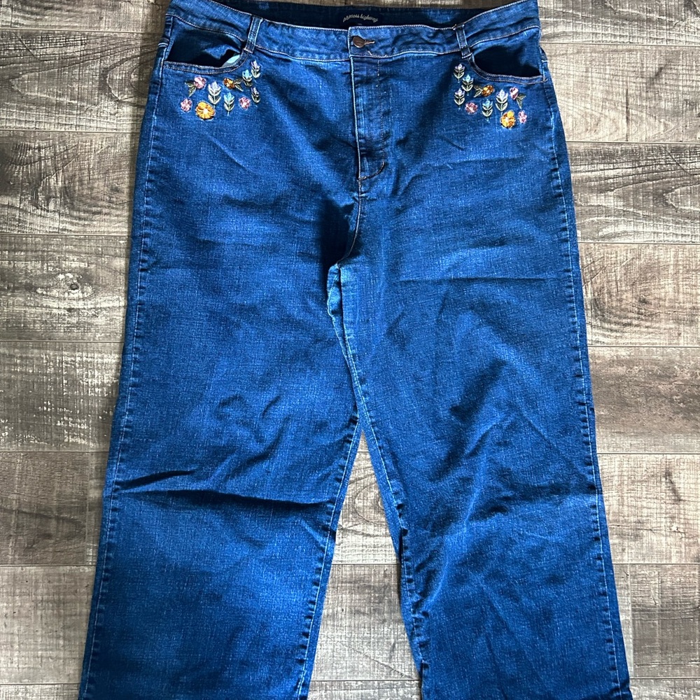 Princess Highway Floral Embroidered Denim Jeans Size AU 20 or US 16